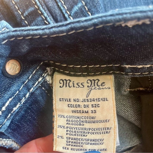 MISS ME women’s skinny Jeans size 27 or size 4, style JE5341S12L - Picture 7 of 8